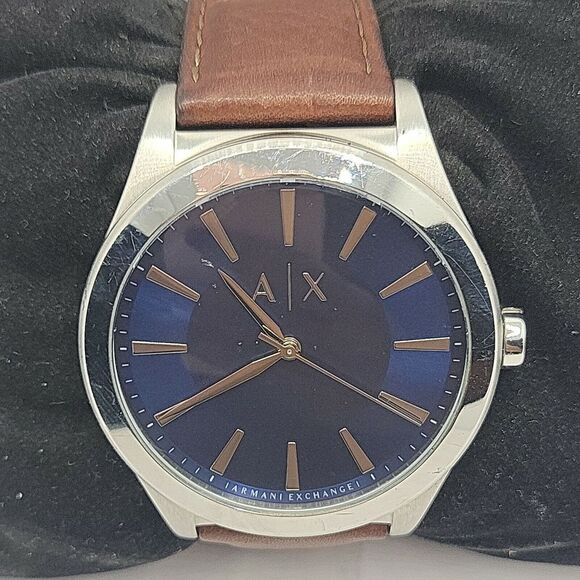 Armani Exchange AX2324 Men's Brown Leather Analog Dial Quartz Wrist Watch BC493